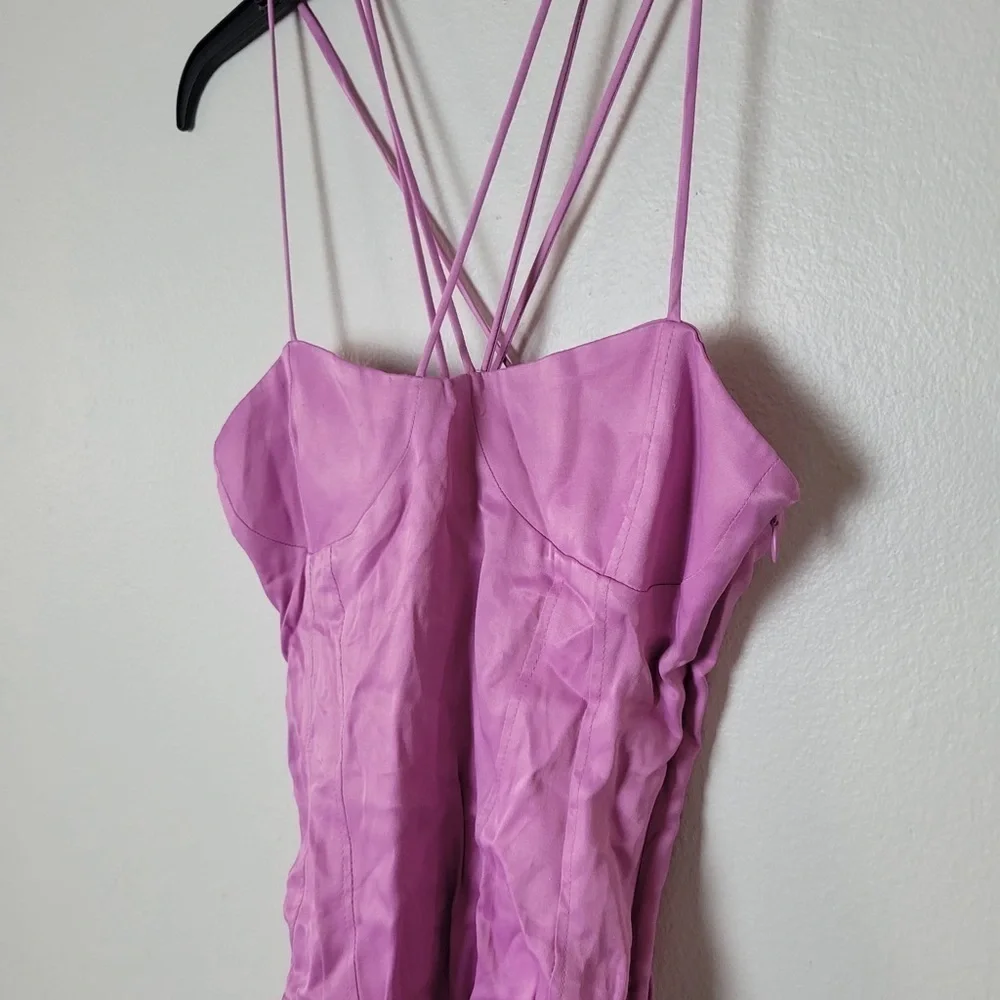 NWT ZARA  SATIN-EFFECT STRAPPY BODYSUIT Pink Size Small Ref 4661/480 - Picture 8 of 14